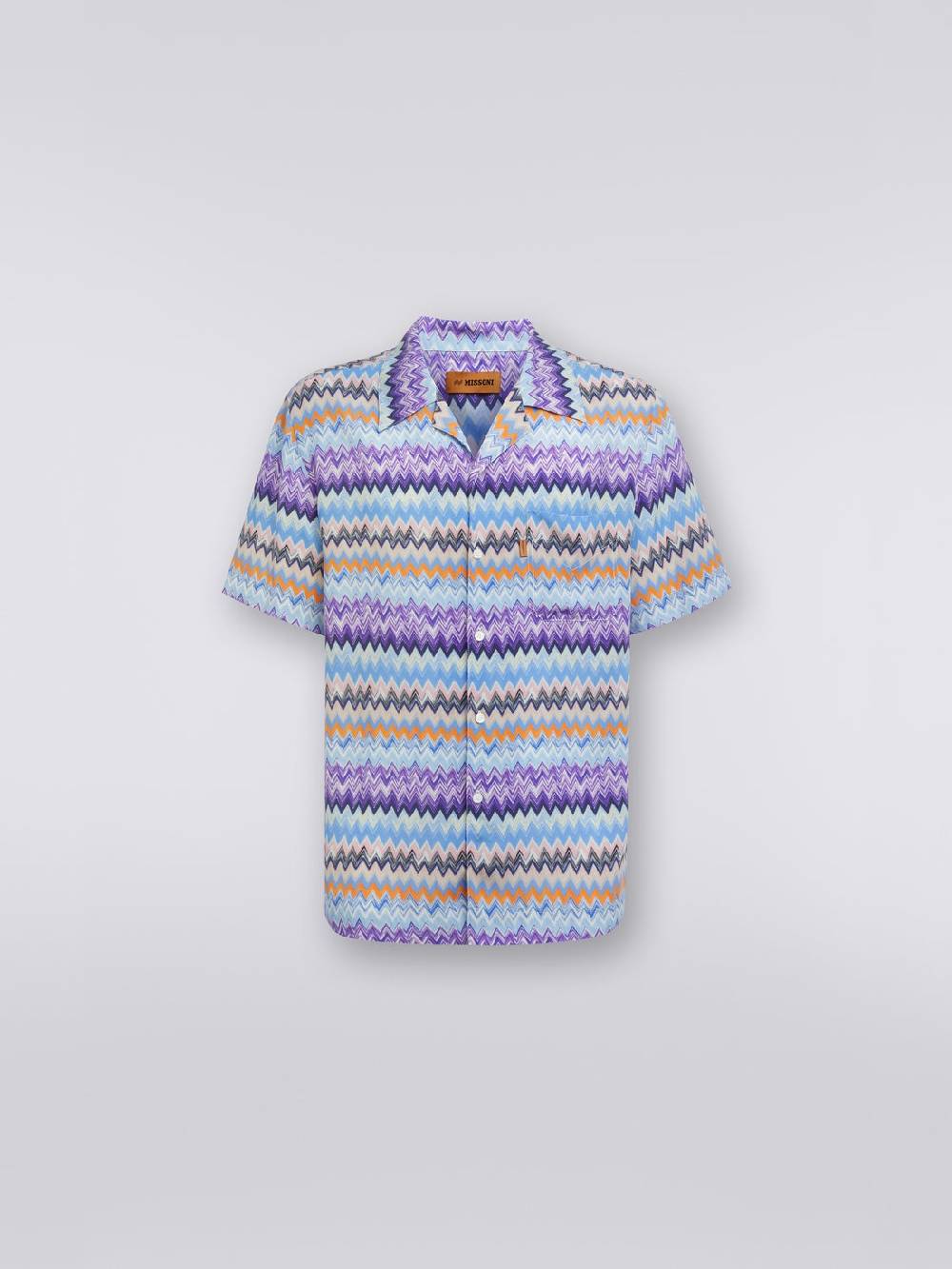 M Missoni Camicia a maniche corte modello bowling in viscosa chevron