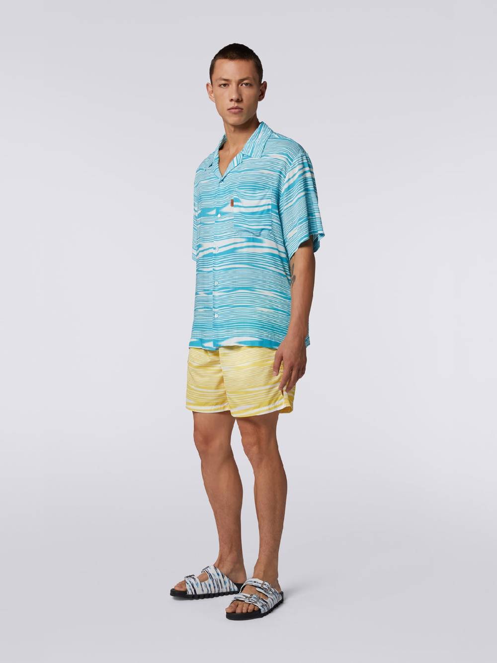 M Missoni Camicia A Maniche Corte Modello Bowling In Viscosa