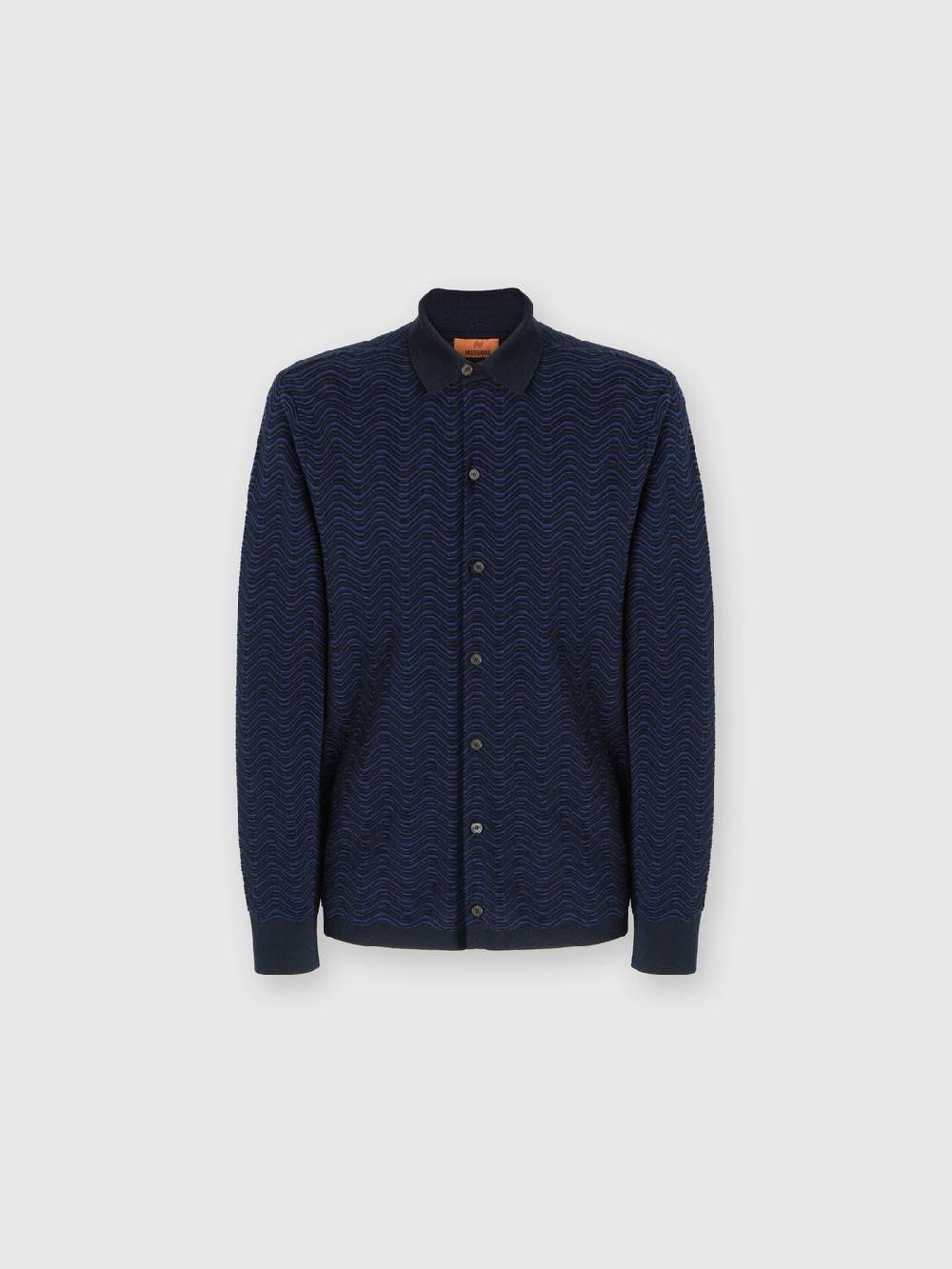 M Missoni Camicia In Lana Vergine E Viscosa Con Motivo Onda