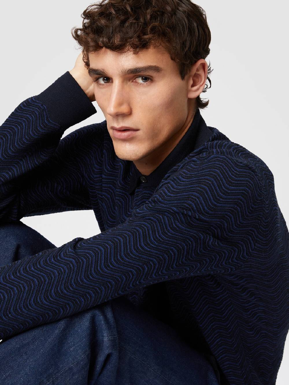 M Missoni Camicia In Lana Vergine E Viscosa Con Motivo Onda