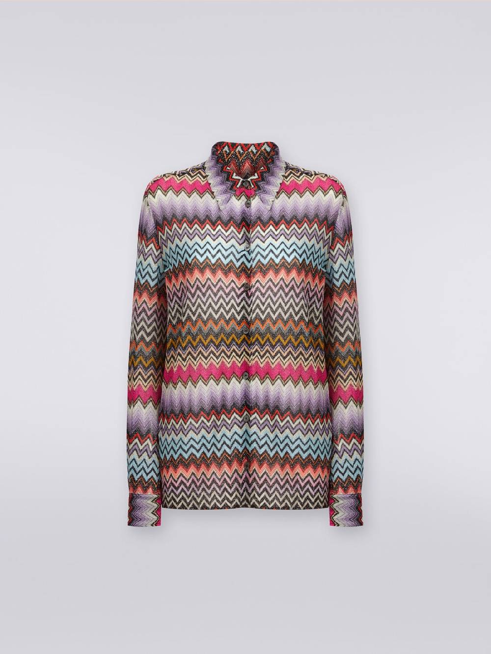 M Missoni Camicia In Maglia Di Viscosa Chevron Con Lurex