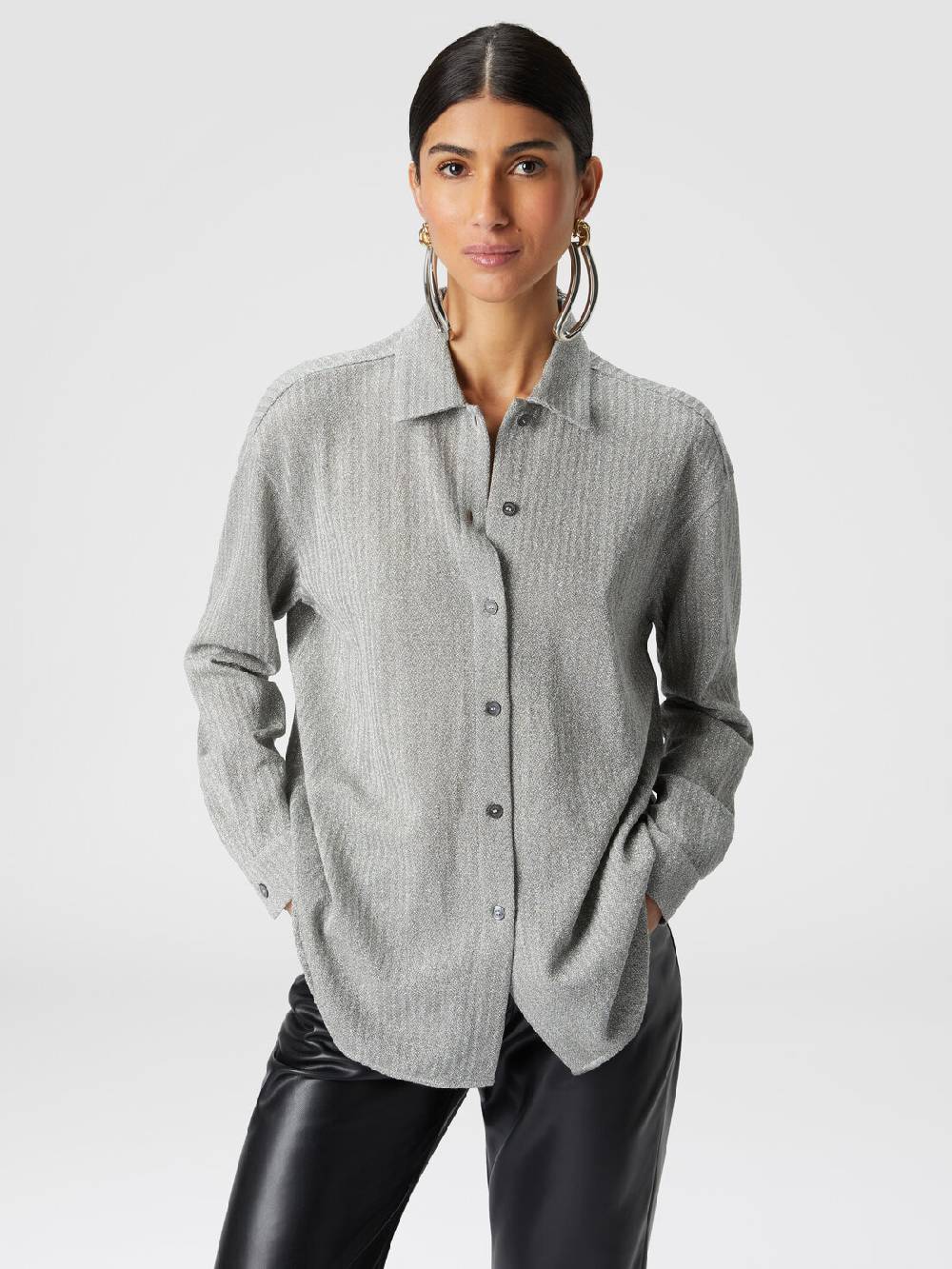 M Missoni Camicia Oversize In Cotone E Viscosa Lamé