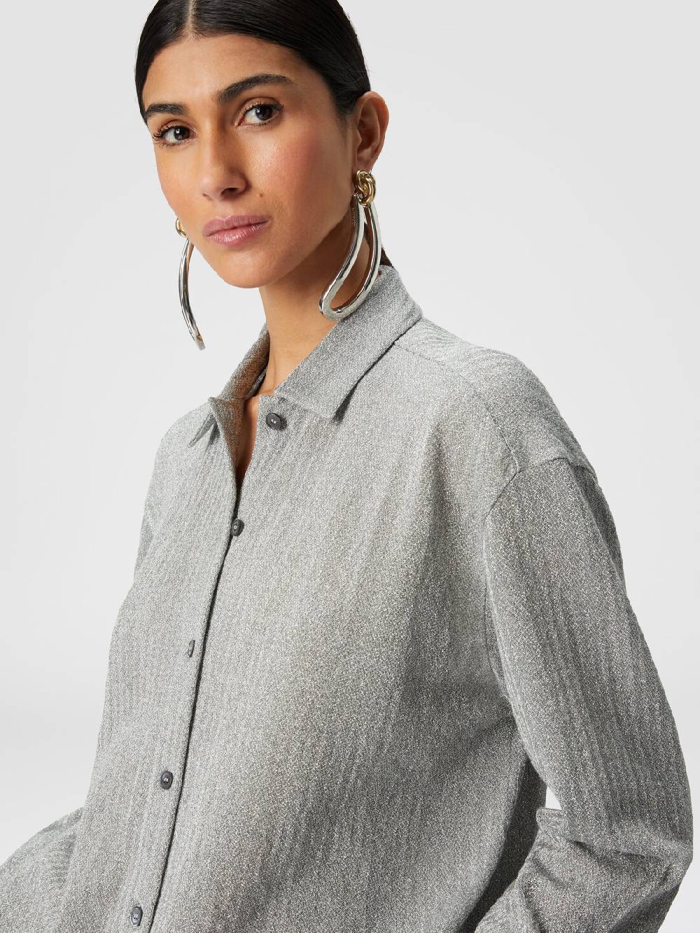 M Missoni Camicia Oversize In Cotone E Viscosa Lamé