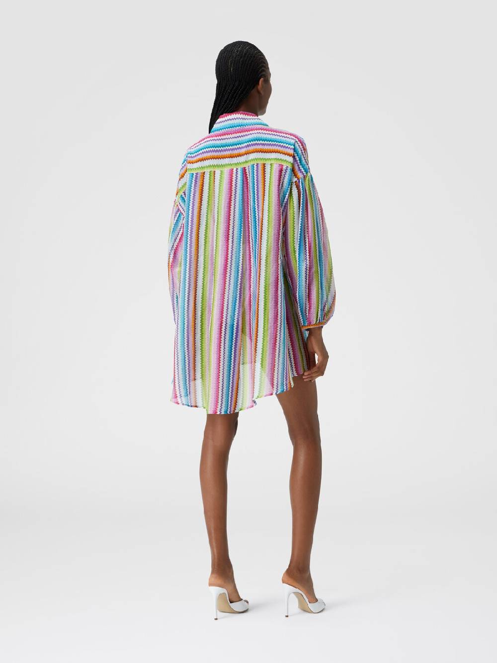 M Missoni Camicia Oversize In Seta E Cotone Stampata