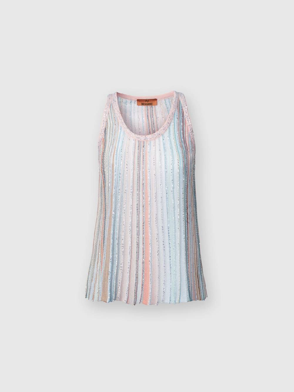 M Missoni Canottiera In Maglia A Righe Verticali Con Paillettes