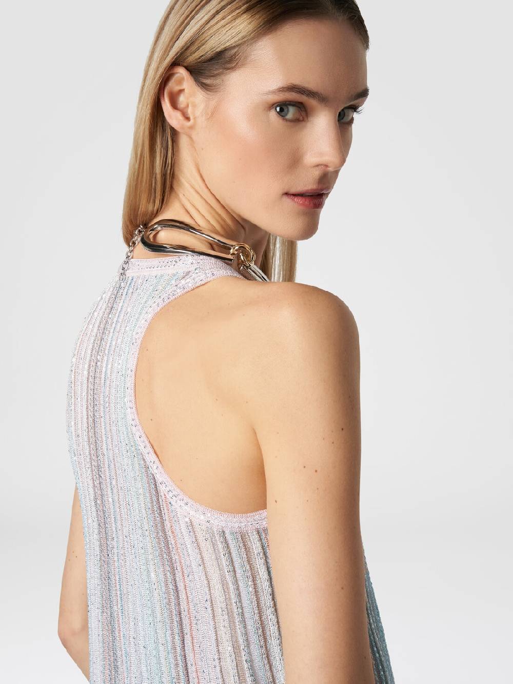 M Missoni Canottiera In Maglia A Righe Verticali Con Paillettes