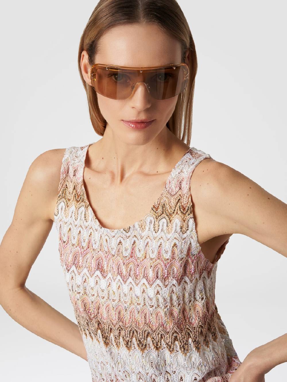 M Missoni Canottiera In Misto Viscosa Lamé Con Motivo A Onde