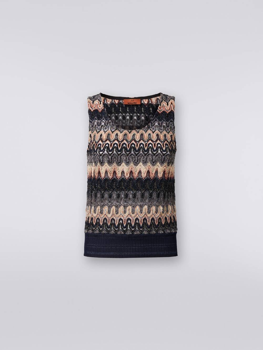 M Missoni Canottiera In Misto Viscosa Lamé Con Motivo A Onde
