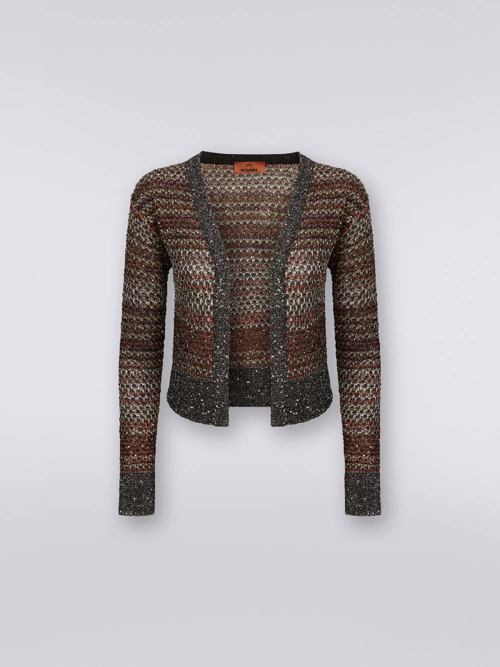 M Missoni Cardigan Corto In Maglia A Rete Con Paillettes