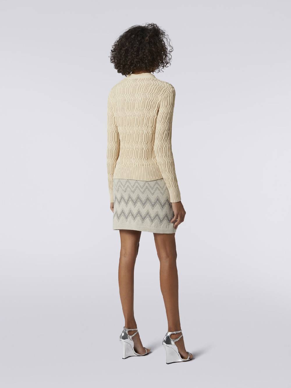 M Missoni Cardigan In Cotone Con Nervature Verticali A Rilievo