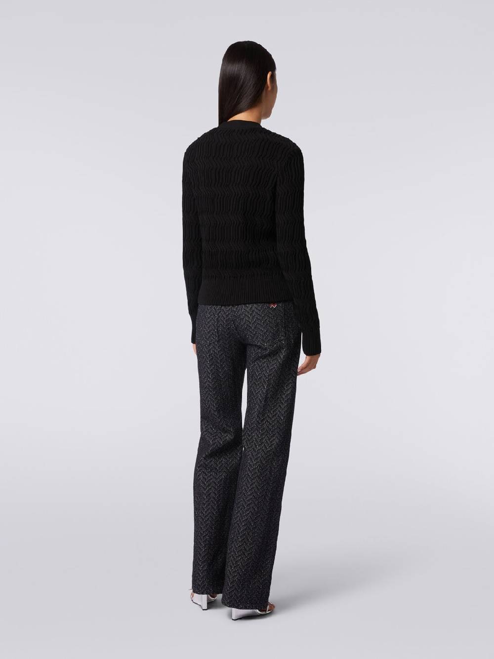 M Missoni Cardigan In Cotone Con Nervature Verticali A Rilievo