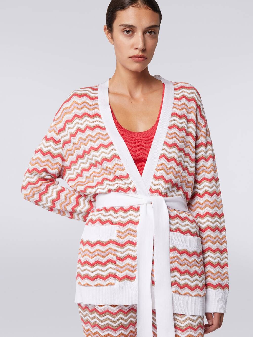 M Missoni Cardigan In Maglia Di Cotone E Viscosa Zig Zag