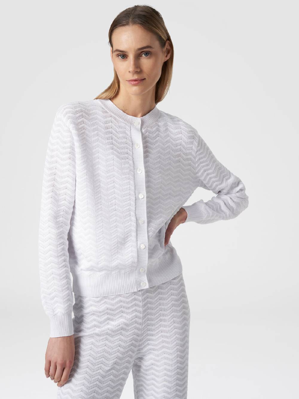 M Missoni Cardigan In Maglia Di Viscosa E Cotone Chevron