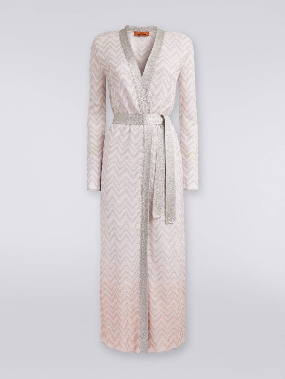 M Missoni Cardigan Lungo In Maglia Chevron Con Lurex