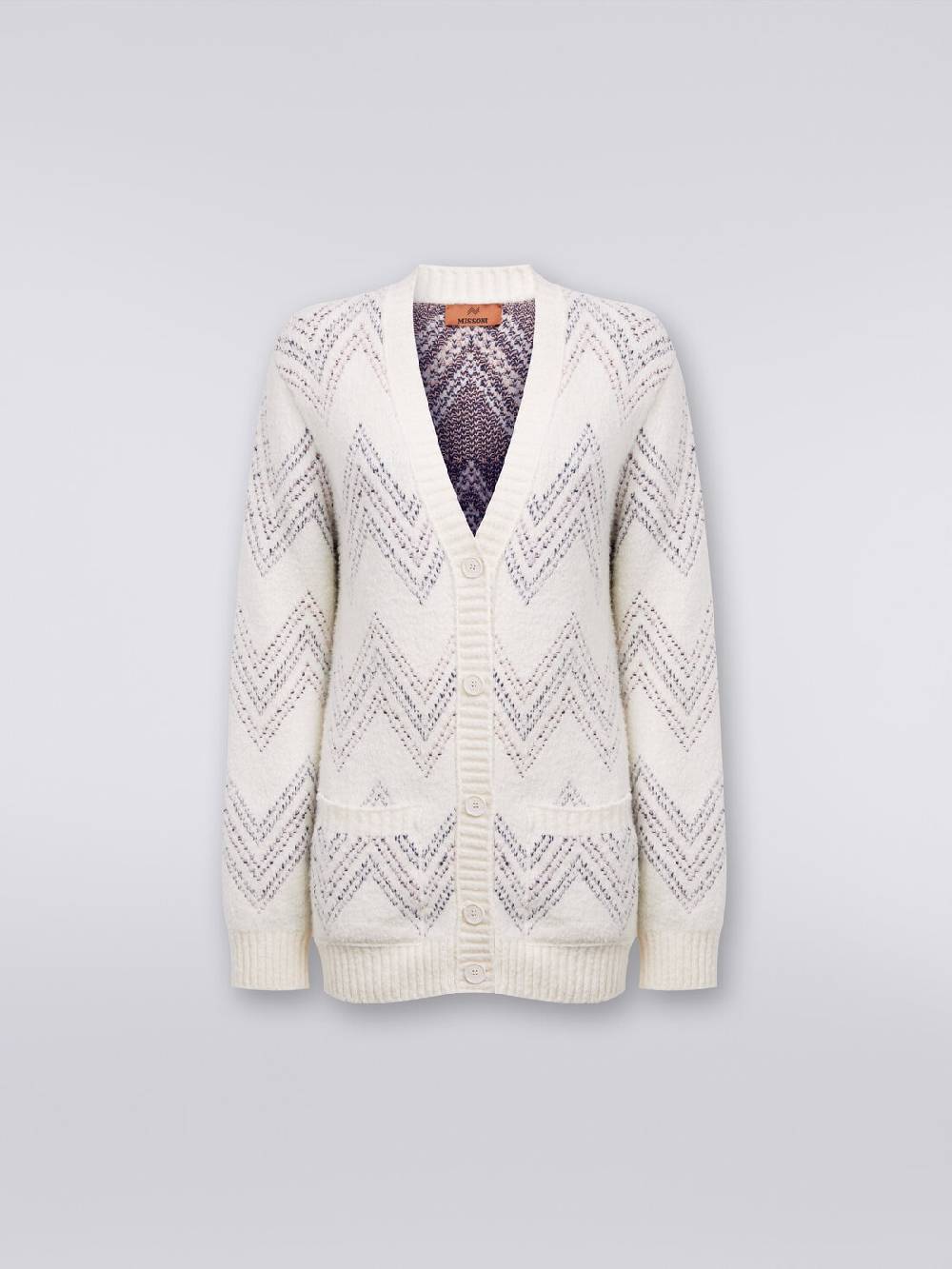 M Missoni Cardigan Oversize In Misto Cotone Zig Zag