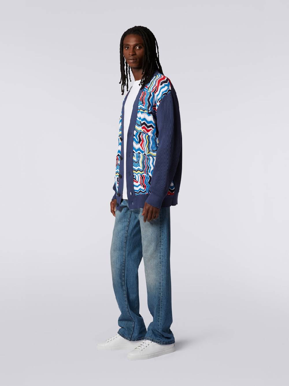 M Missoni Cardigan Oversize In Misto Viscosa Con Inserti Patchwork