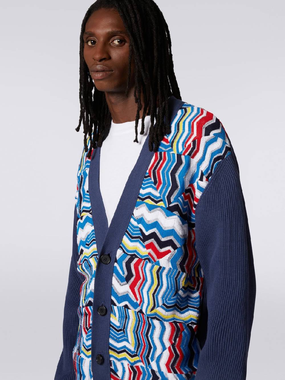 M Missoni Cardigan Oversize In Misto Viscosa Con Inserti Patchwork