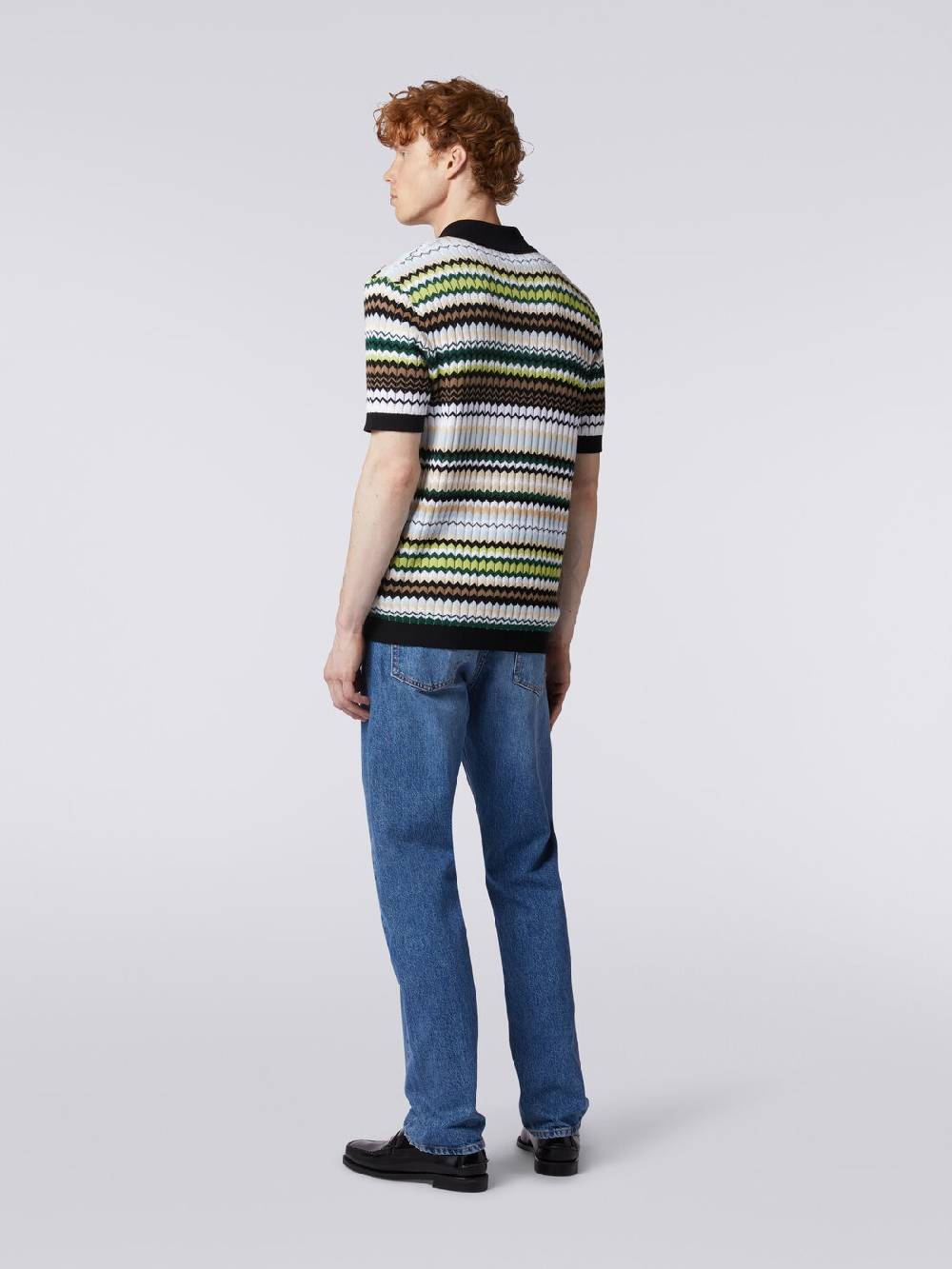 M Missoni Cinque Tasche In Denim Con Inserto Zig Zag