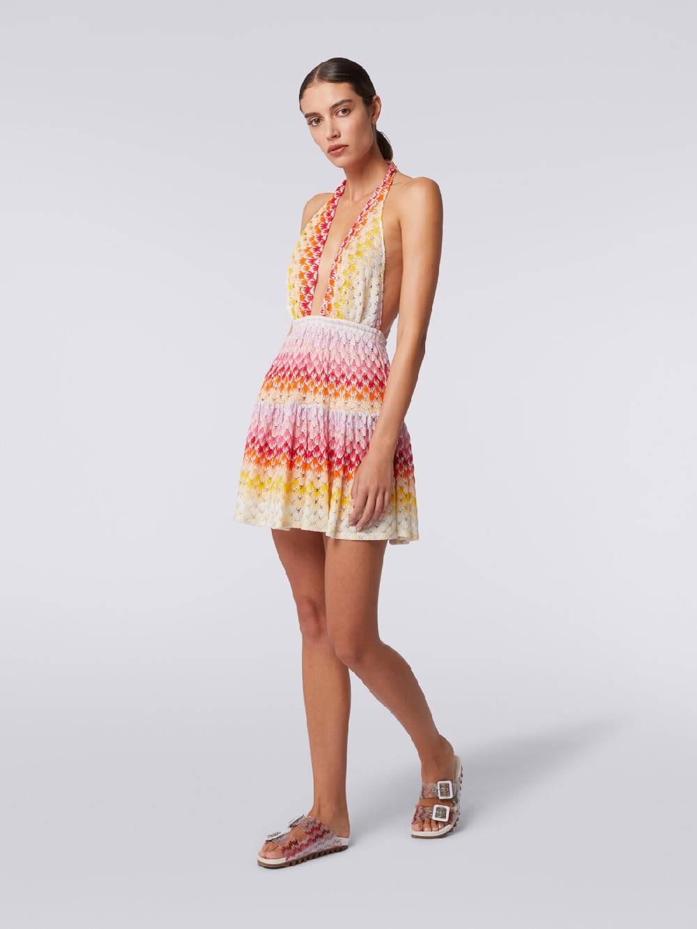 M Missoni Copricostume Corto Effetto Pizzo Dégradé Con Lurex