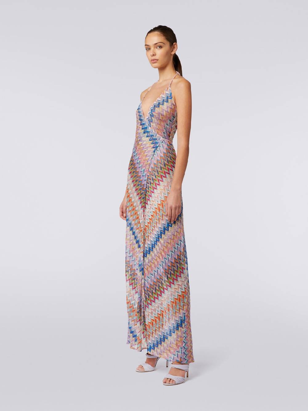 M Missoni Copricostume Lungo A Portafoglio Con Motivo Chevron E Lurex