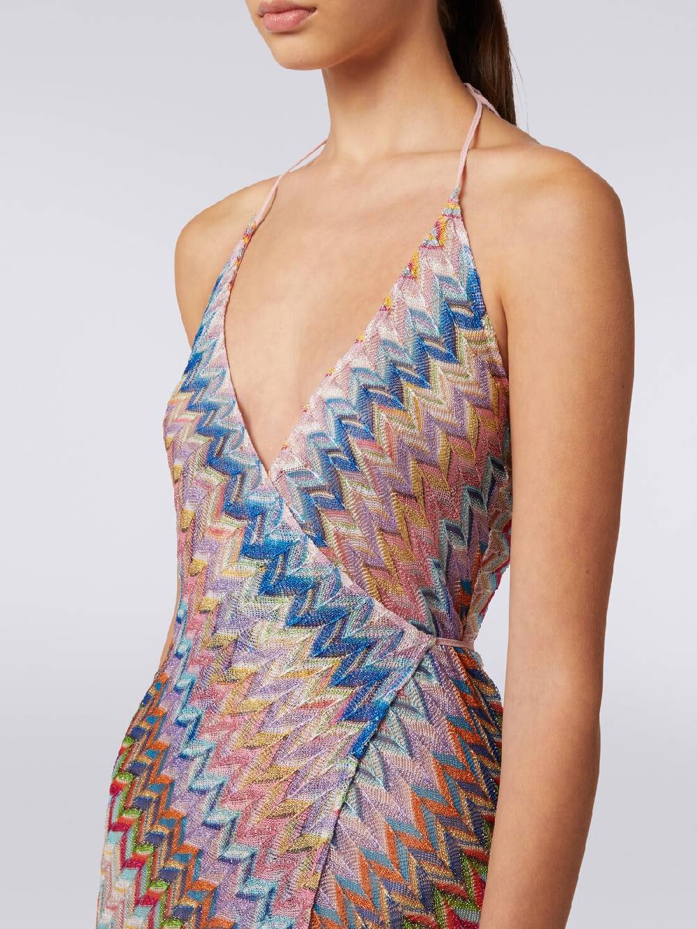 M Missoni Copricostume Lungo A Portafoglio Con Motivo Chevron E Lurex