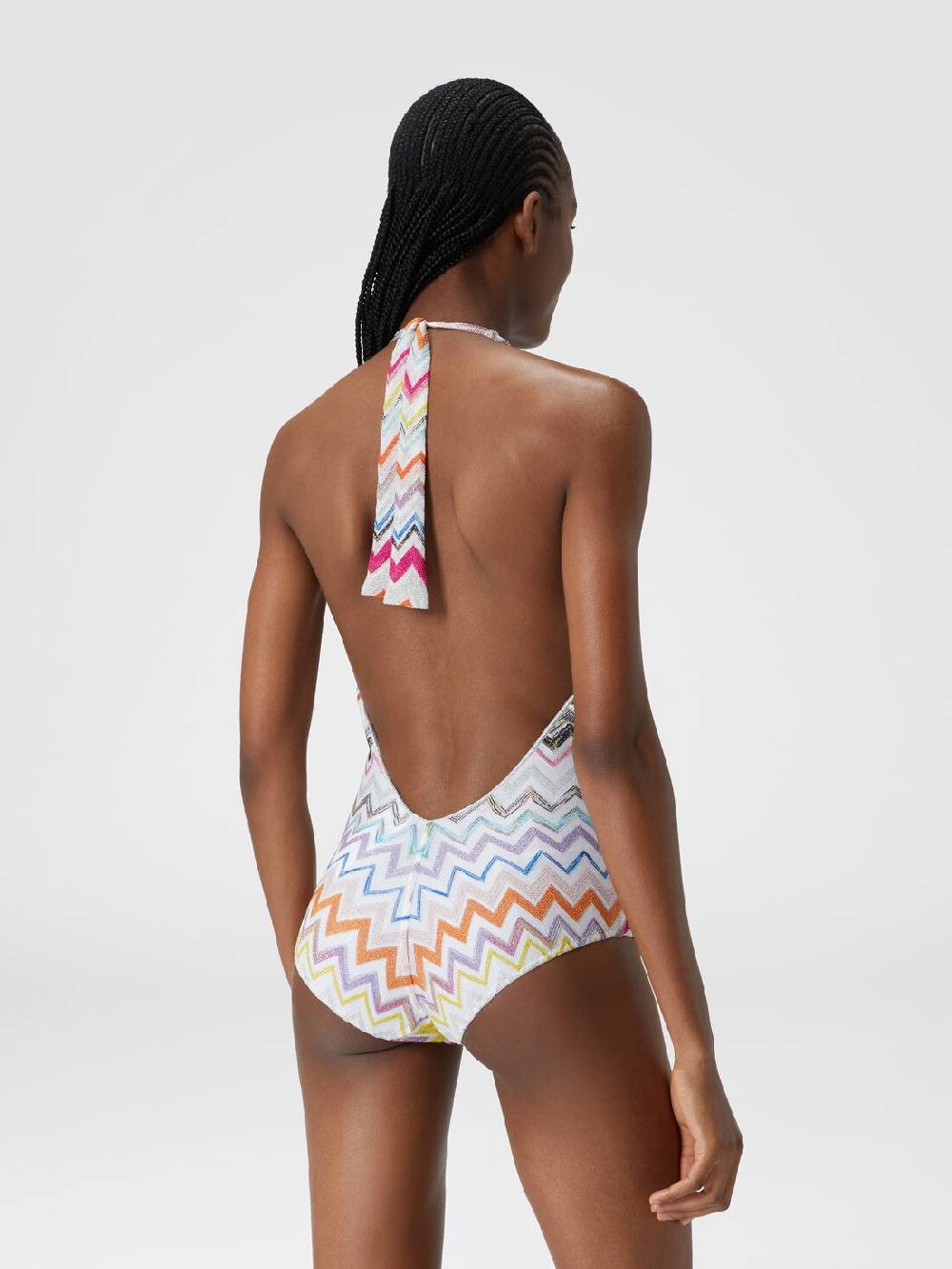 M Missoni Costume Intero In Viscosa Zig Zag Con Lurex