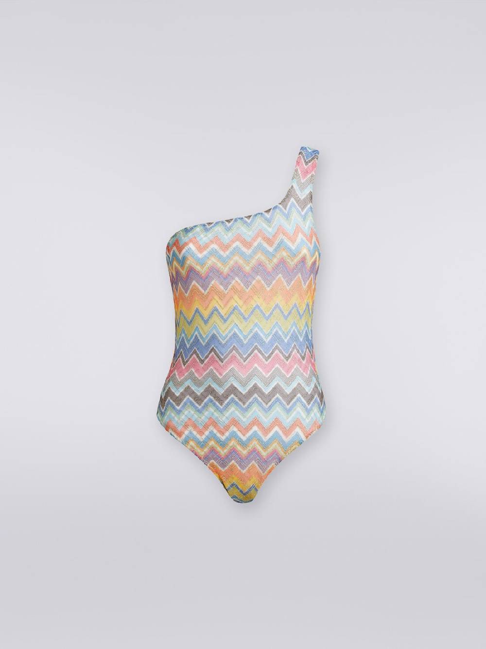 M Missoni Costume Intero Monospalla Con Stampa Zig Zag E Lurex