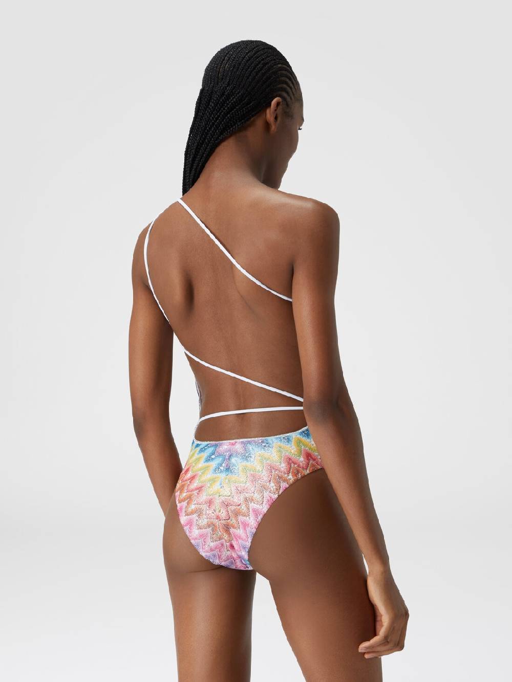 M Missoni Costume Intero Monospalla In Pizzo Spalmato