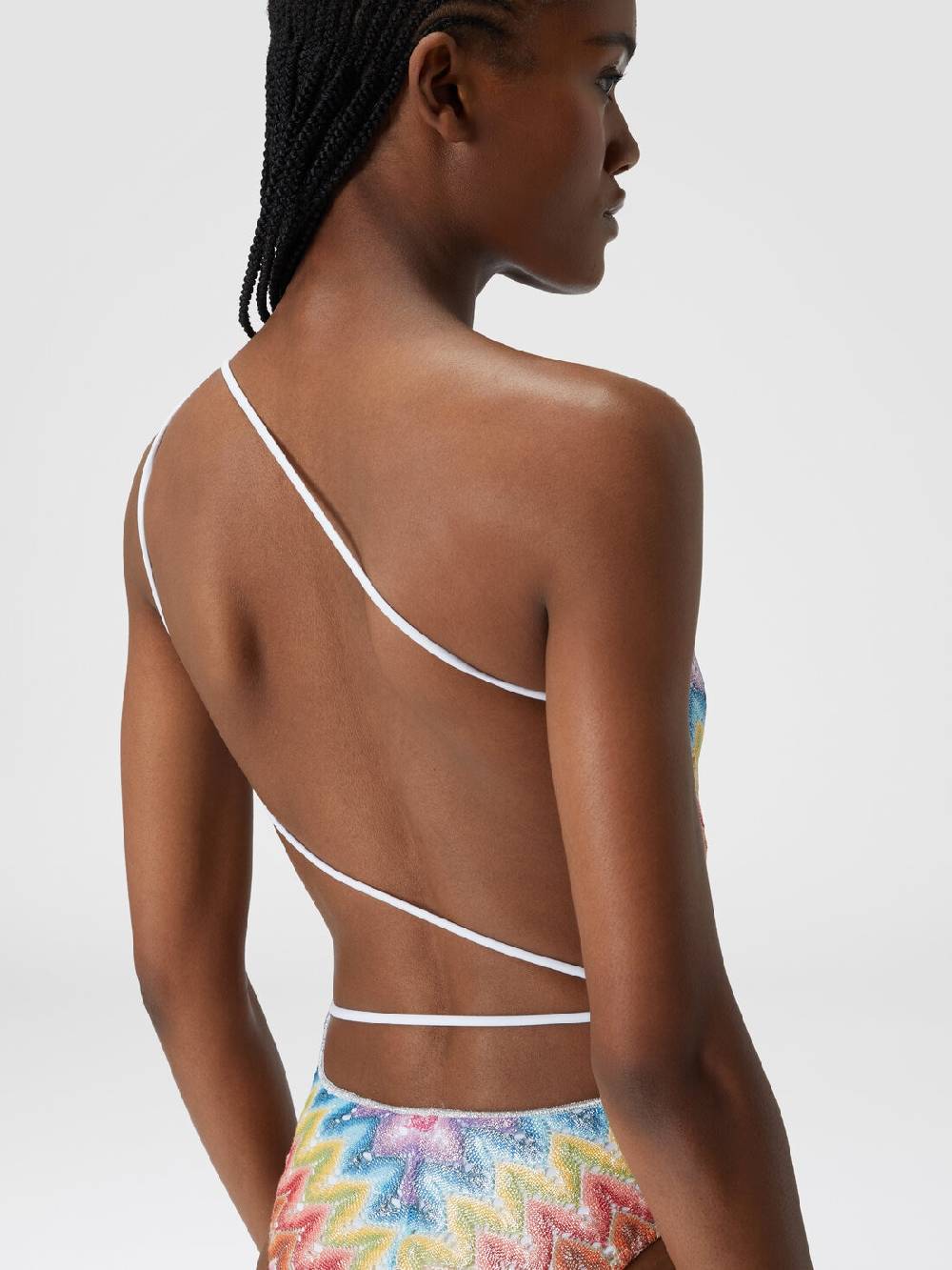 M Missoni Costume Intero Monospalla In Pizzo Spalmato