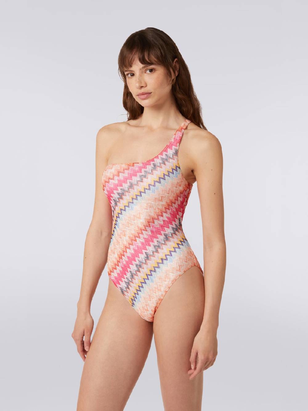 M Missoni Costume Intero Monospalla In Viscosa Chevron