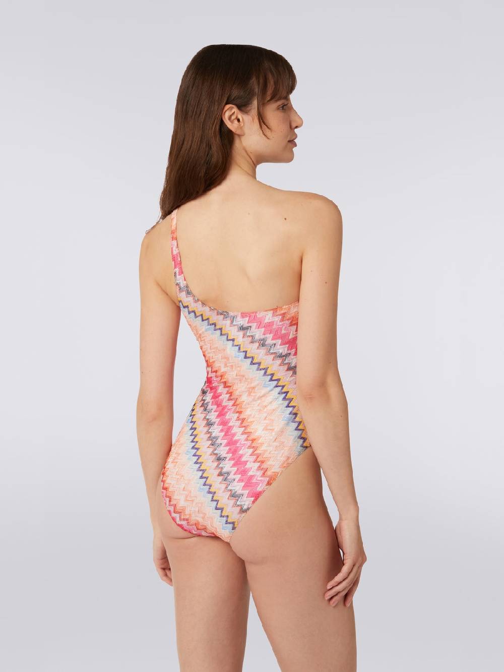 M Missoni Costume Intero Monospalla In Viscosa Chevron