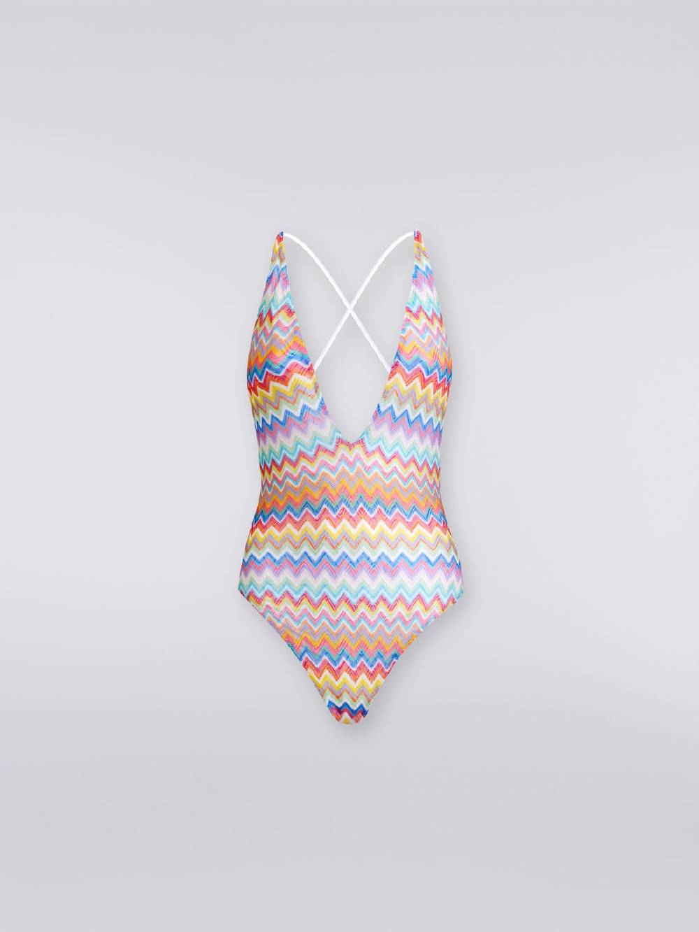 M Missoni Costume intero stampa zig zag con scollatura a V