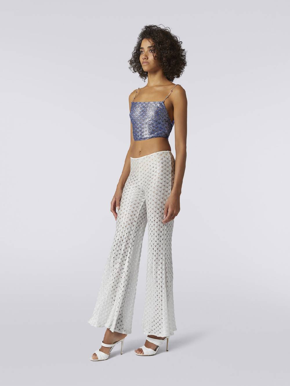 M Missoni Crop Top Effetto Pizzo Con Spalline In Catena E Pietre