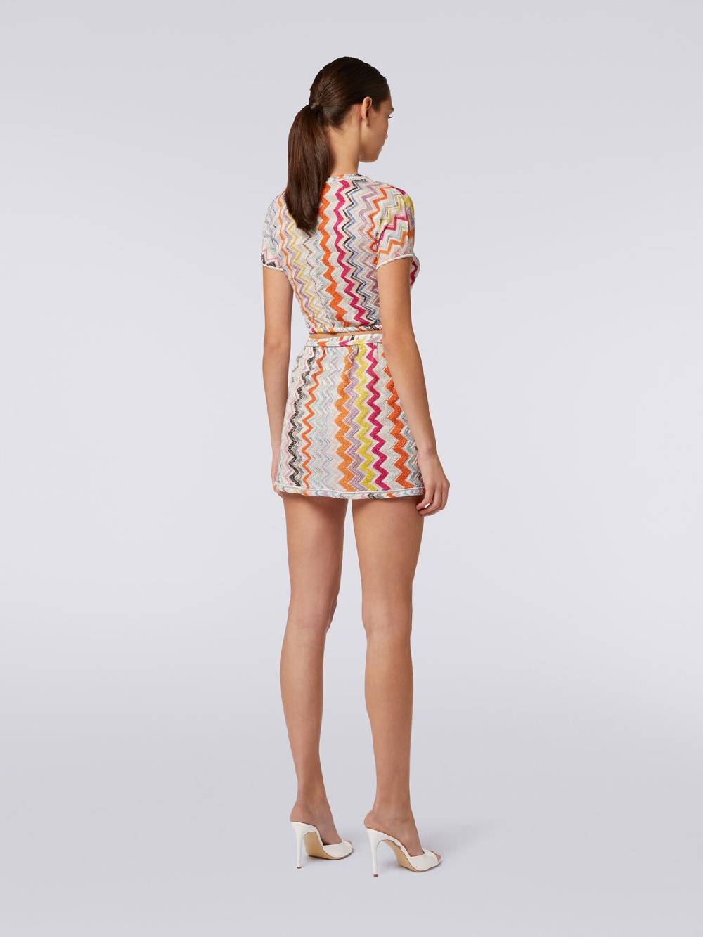 M Missoni Crop Top In Misto Viscosa Chevron Con Lurex