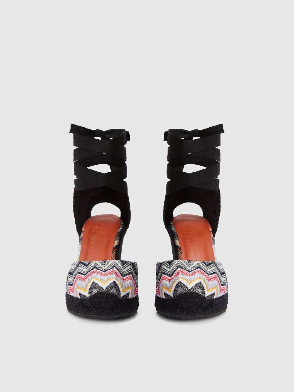 M Missoni Espadrilles Con Tomaia In Tessuto Chevron E Zeppa