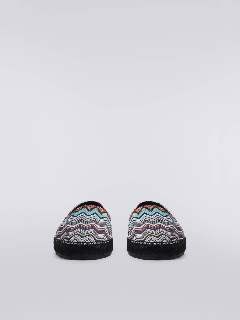 M Missoni Espadrilles Flat In Canvas Stampato Con Scritta Logo
