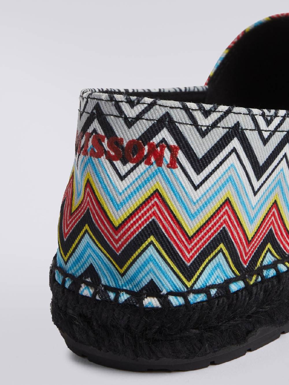 M Missoni Espadrilles Flat In Canvas Stampato Con Scritta Logo