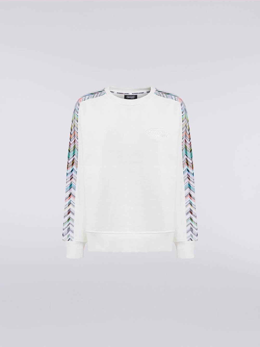 M Missoni Felpa Girocollo Con Logo E Dettagli In Maglia