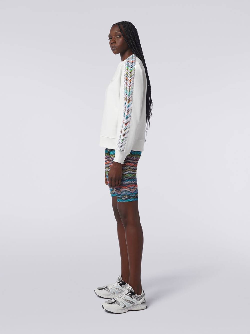 M Missoni Felpa Girocollo Con Logo E Dettagli In Maglia