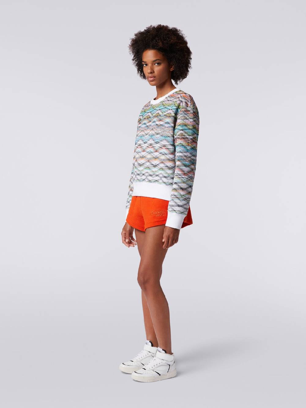 M Missoni Felpa Girocollo In Maglia Con Lurex E Logo