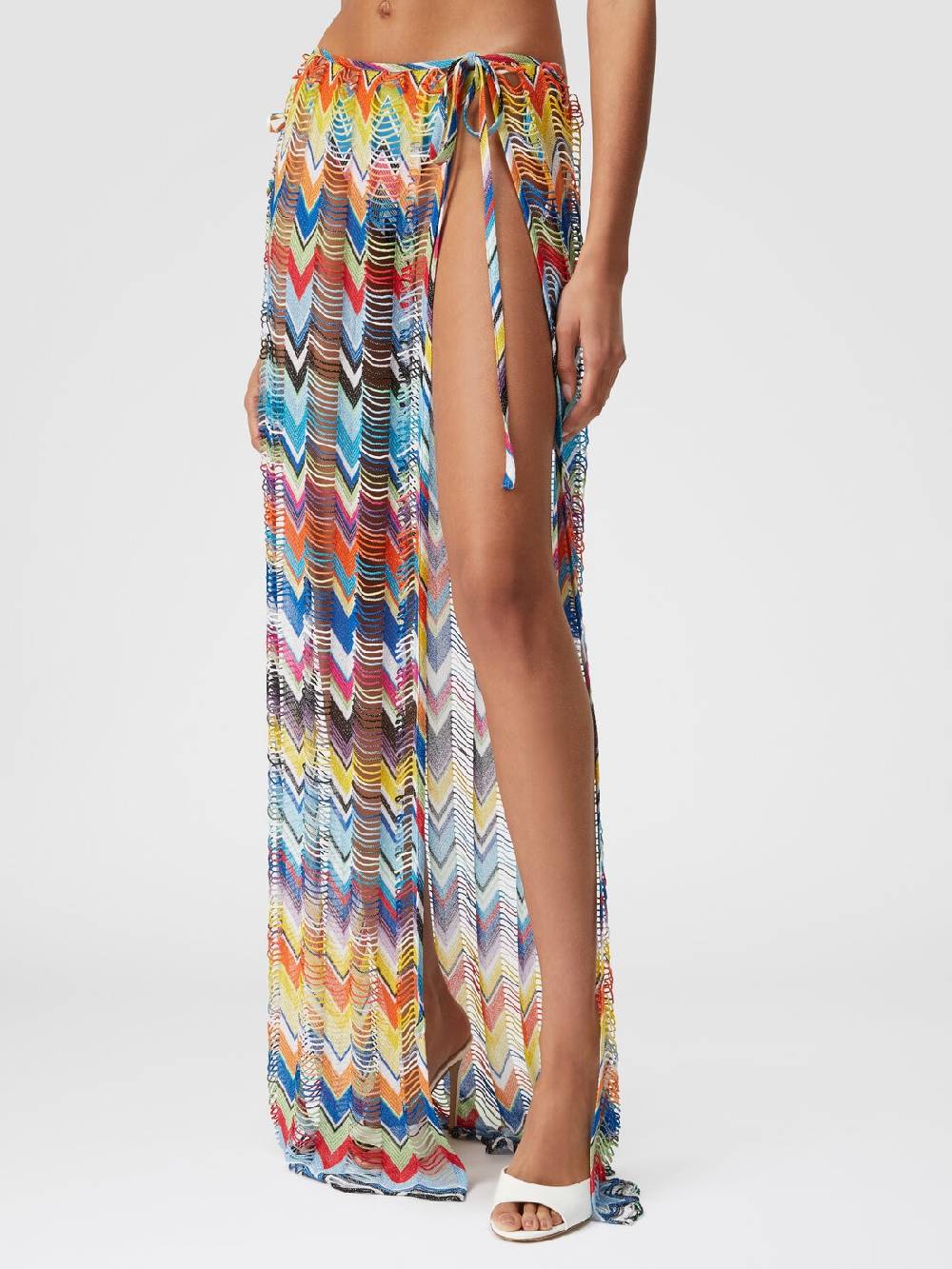 M Missoni Gonna Copricostume Lunga A Trama Larga Con Lurex