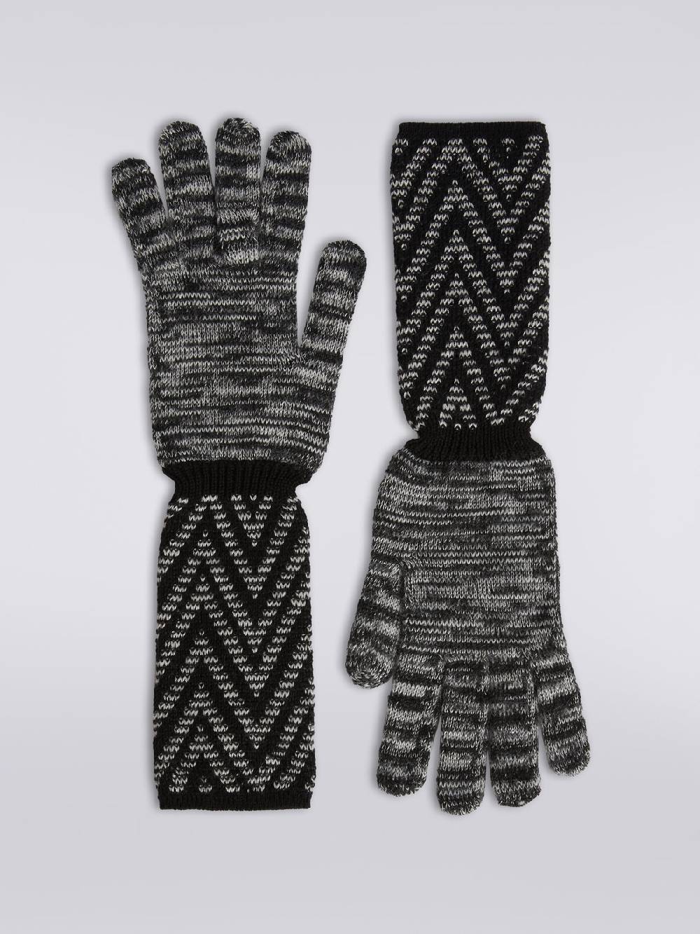 M Missoni Guanti In Maglia Di Lana E Mohair Con Multi-lavorazione