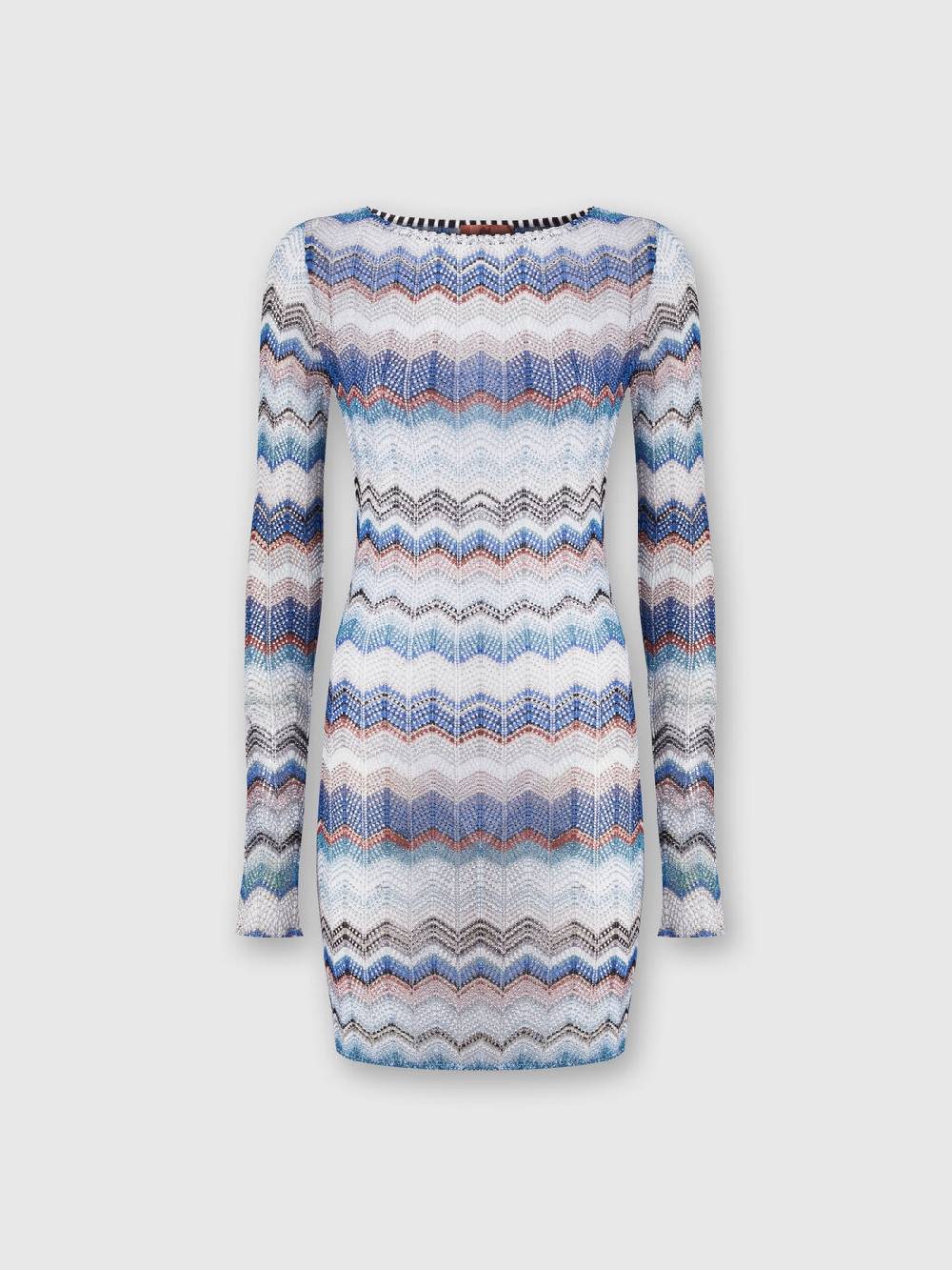 M Missoni Abito Crochet Zig Zag Con Lurex