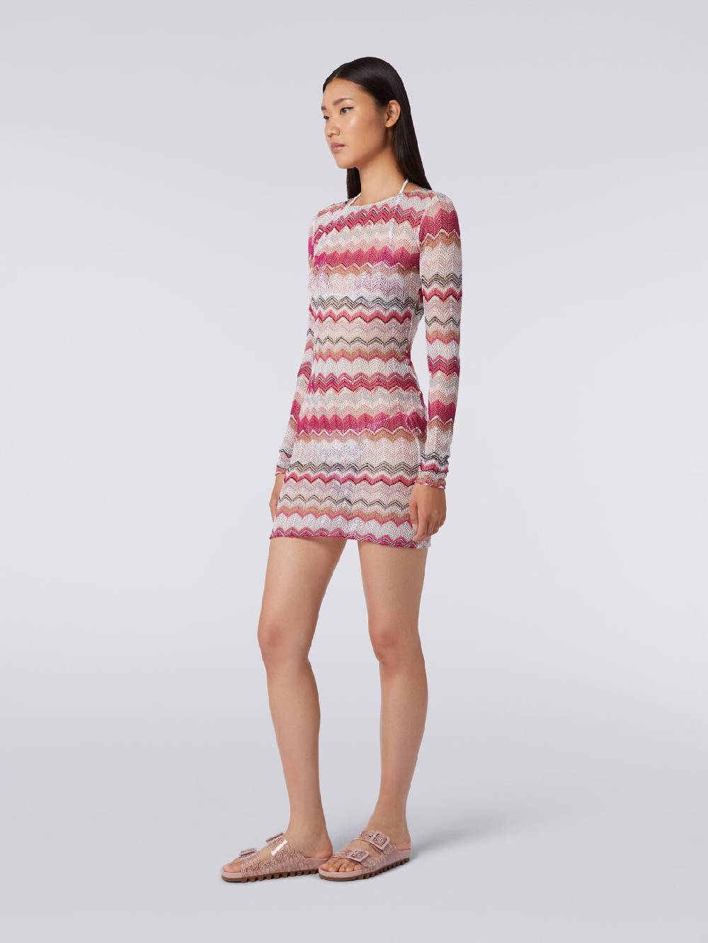 M Missoni Abito Crochet Zig Zag Con Lurex