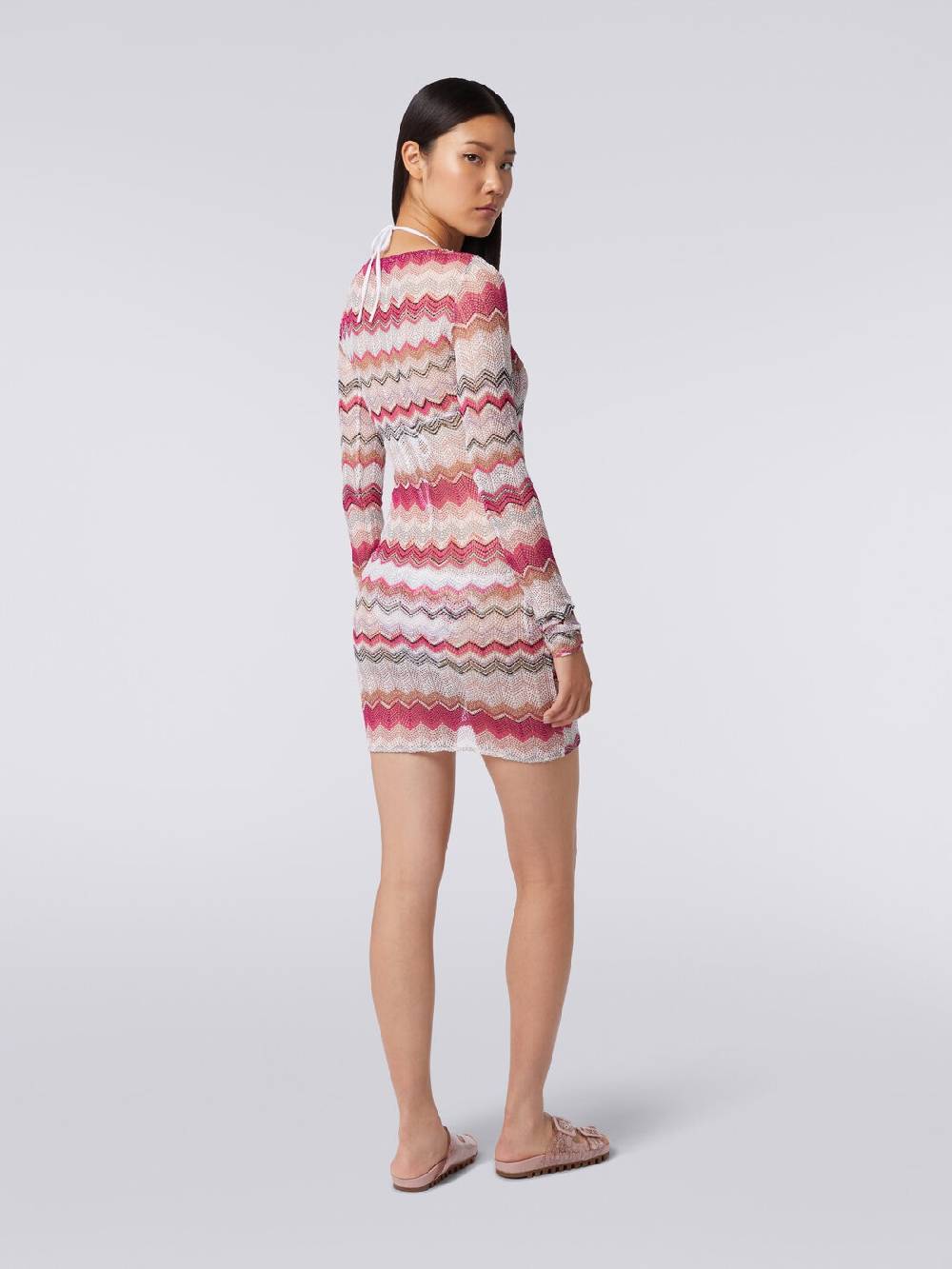 M Missoni Abito Crochet Zig Zag Con Lurex