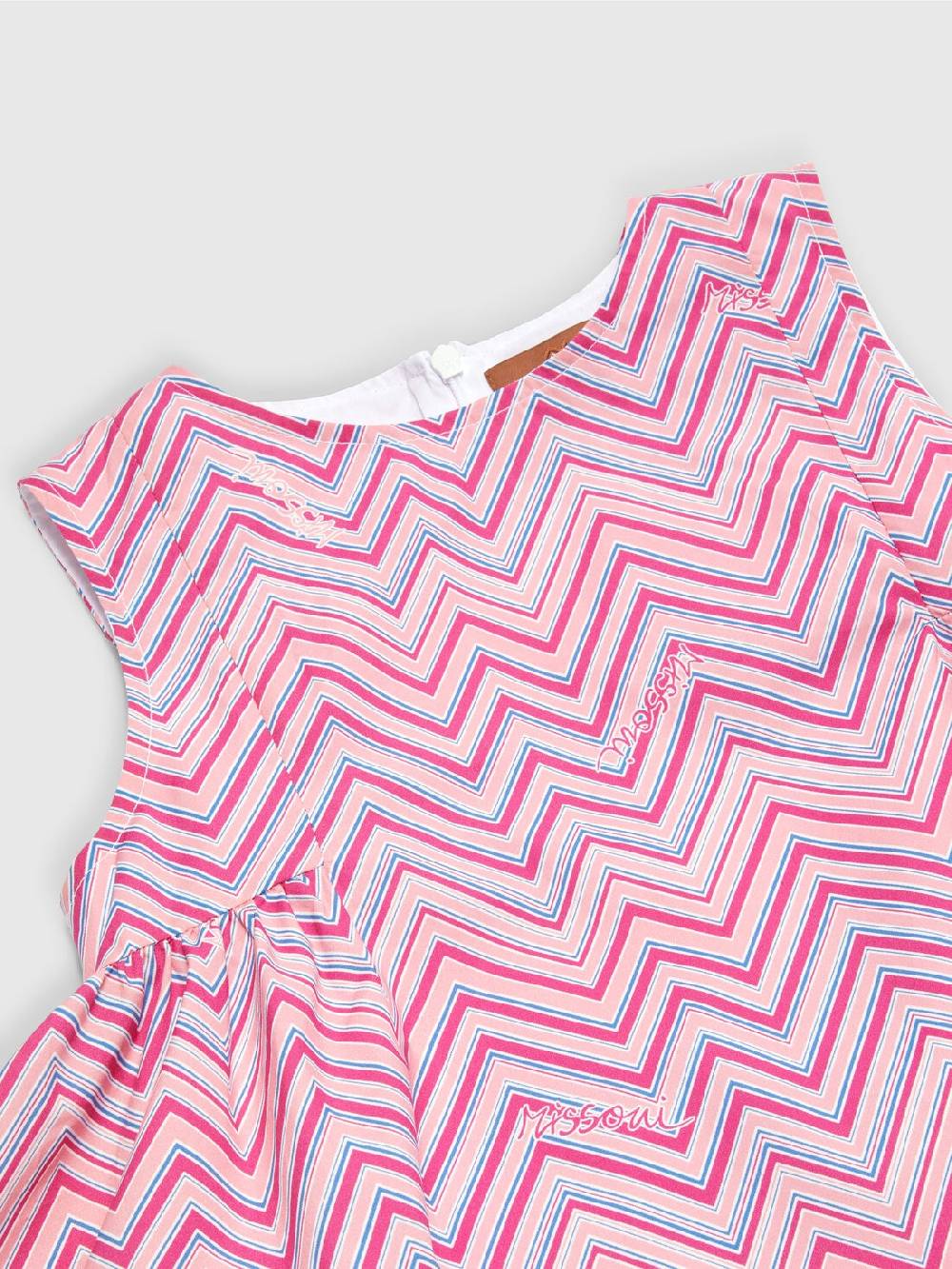 M Missoni Abito In Cotone Con Stampa Zig Zag