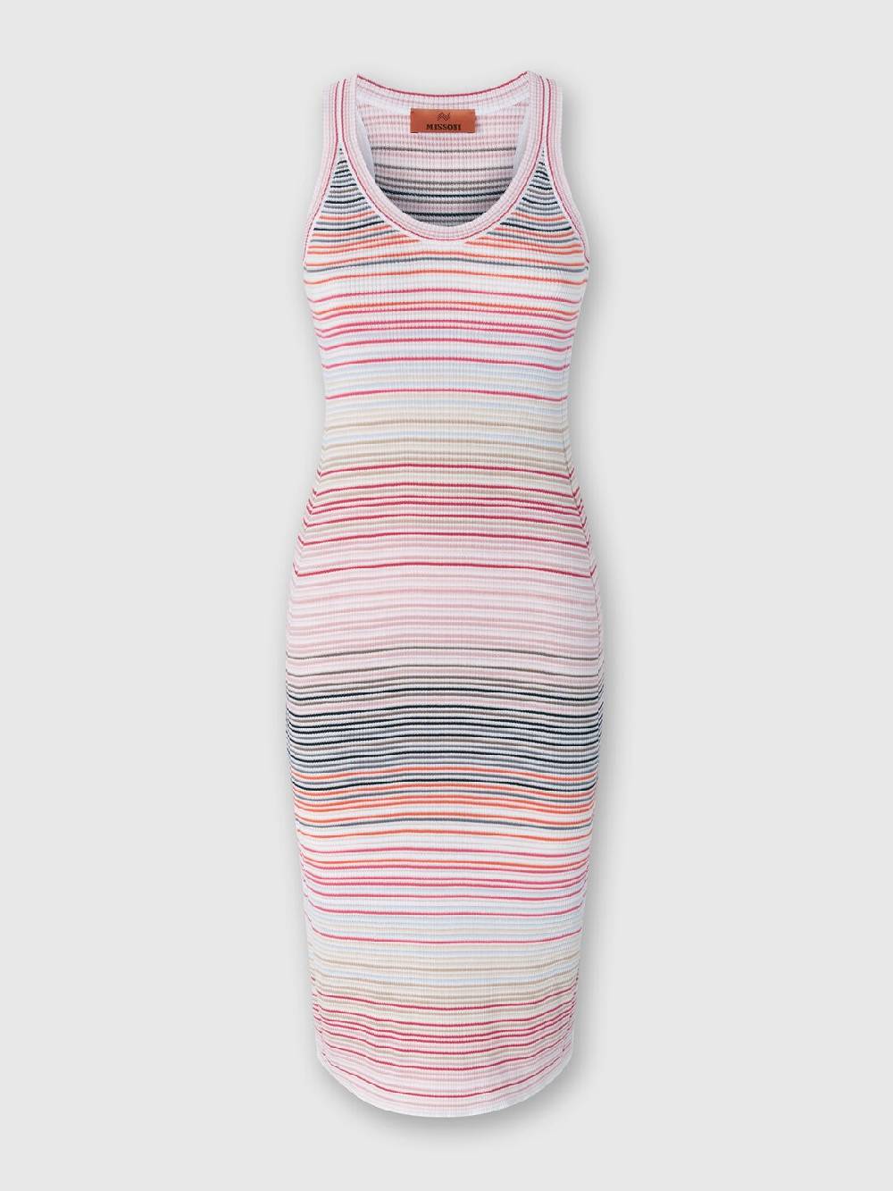 M Missoni Abito Lungo A Righe In Cotone E Viscosa