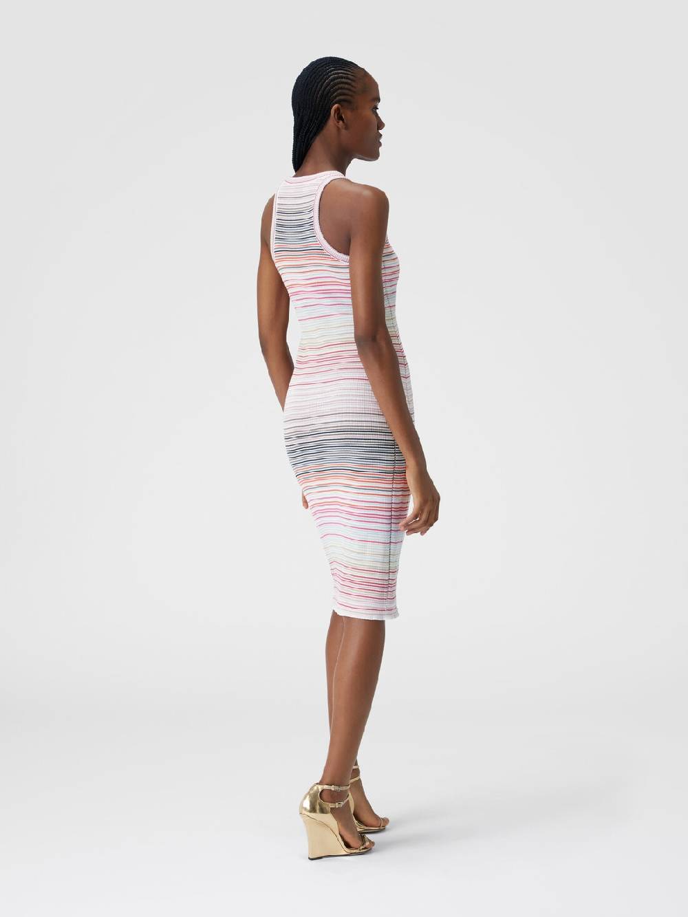 M Missoni Abito Lungo A Righe In Cotone E Viscosa