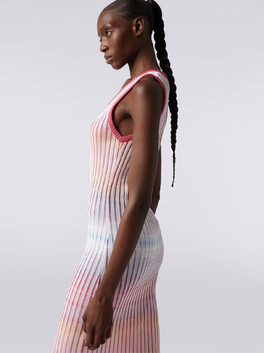 M Missoni Abito Lungo In Viscosa A Coste