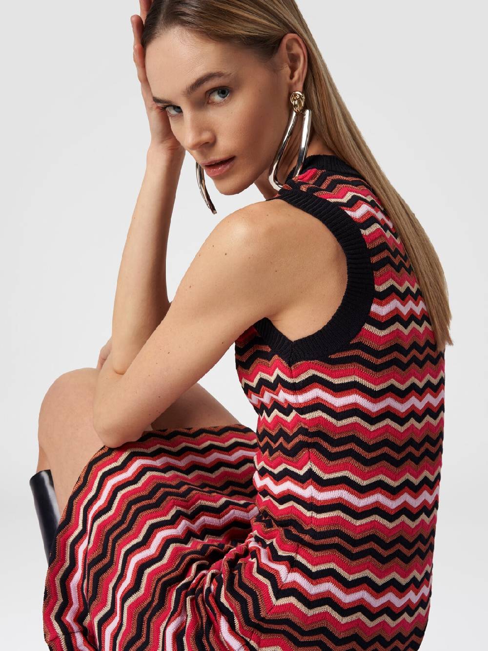 M Missoni Abito Senza Maniche In Maglia Zig Zag